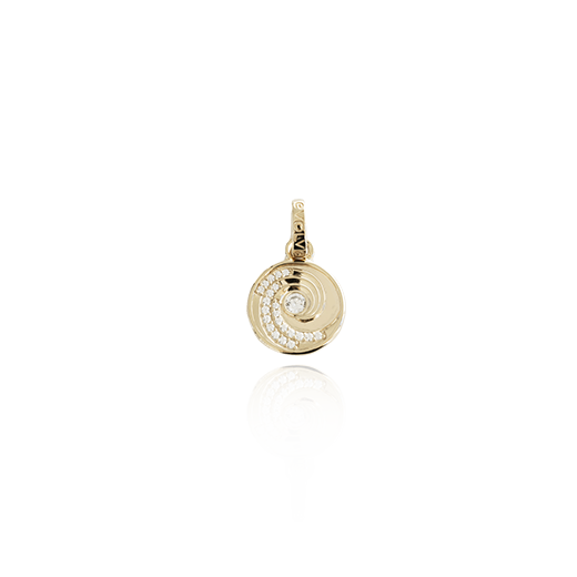 Ocean Wave Coin Pendant Charm (Confident) - Gold