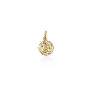 Fern Coin Pendant Charm (Strength) - Gold