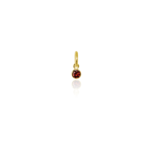 January Pendant Charm (Garnet) - Gold