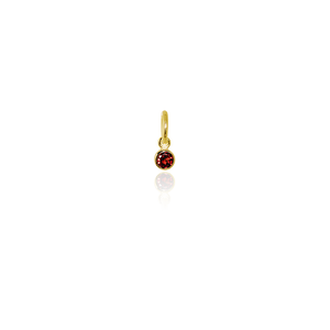 January Pendant Charm (Garnet) - Gold