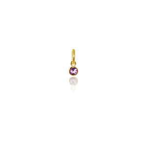 February Pendant Charm (Amethyst) - Gold