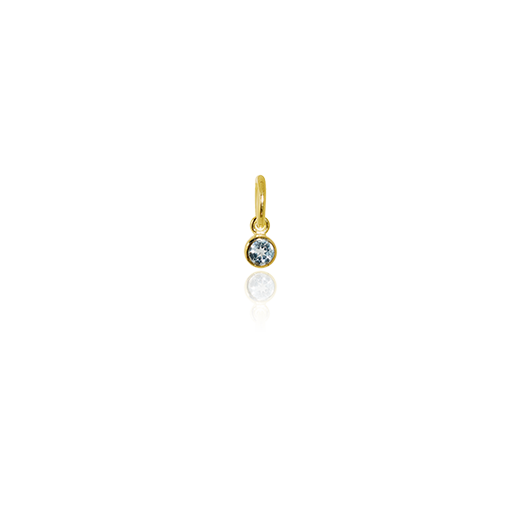 March Pendant Charm (Aquamarine) - Gold