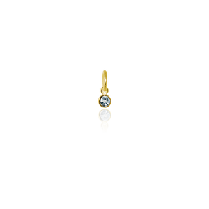 March Pendant Charm (Aquamarine) - Gold