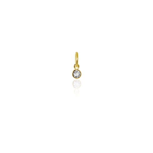 April Pendant Charm (White Topaz) - Gold