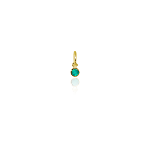 May Pendant Charm (Green Onyx) - Gold