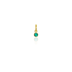 May Pendant Charm (Green Onyx) - Gold