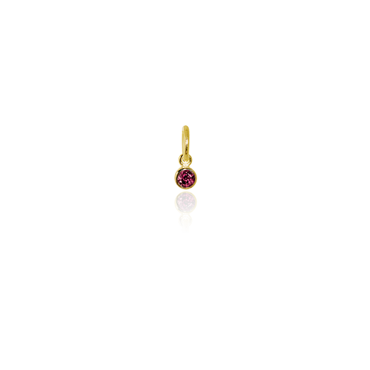 July Pendant Charm (Rhodolite) - Gold
