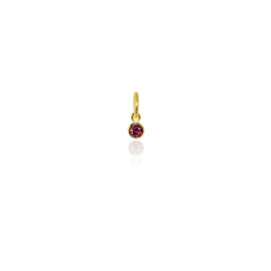 July Pendant Charm (Rhodolite) - Gold