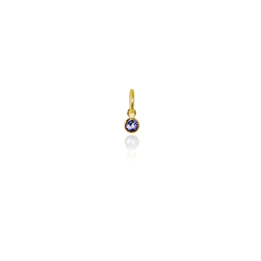 September Pendant Charm (Iolite) - Gold