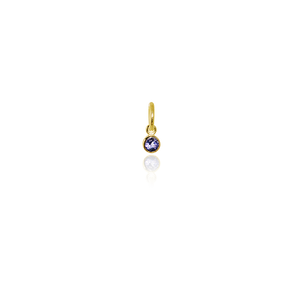 September Pendant Charm (Iolite) - Gold