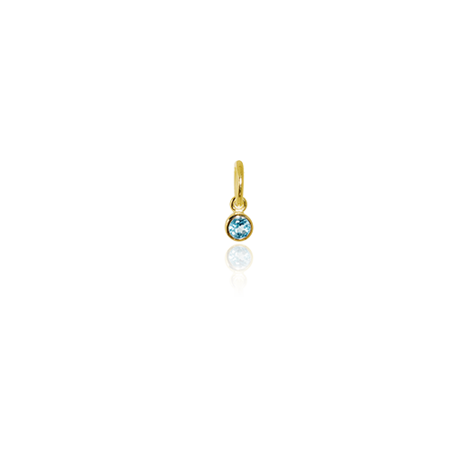 December Pendant Charm (Blue Topaz) - Gold