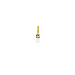 December Pendant Charm (Blue Topaz) - Gold