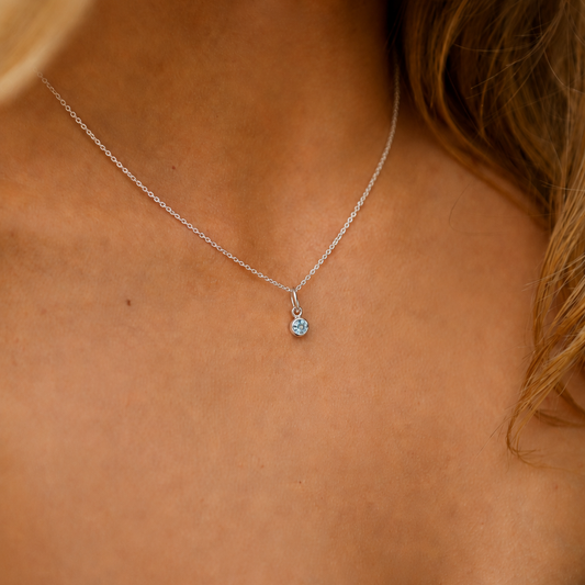 March Pendant Charm-Aquamarine