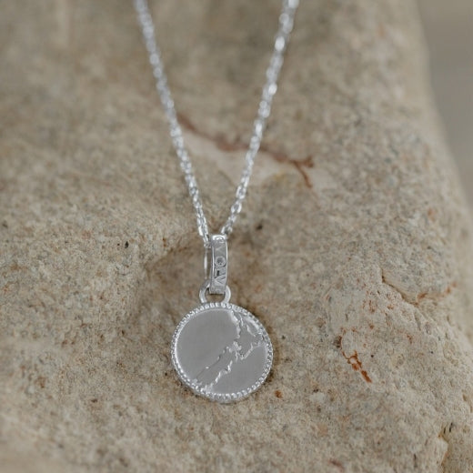 NZ Map Coin Necklace (Cherished)