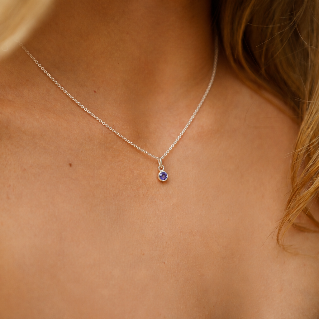 September Pendant Charm - Iolite