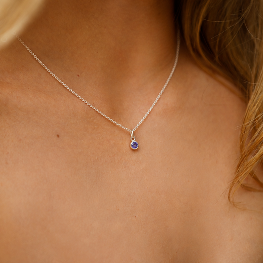 September Pendant Charm - Iolite