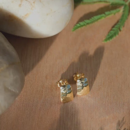Pebble Studs (Ripple) - Gold