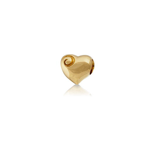 Aotearoa's Heart, gold bead charm from Evolve Inspired Jewellery