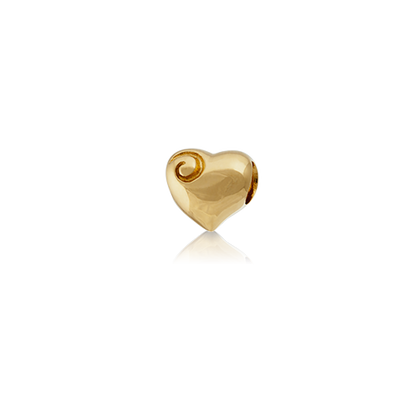 Aotearoa's Heart, gold bead charm from Evolve Inspired Jewellery