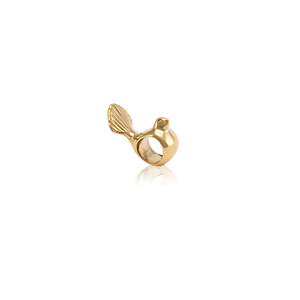 Fantail, gold bead charm from Evolve Inspired Jewellery