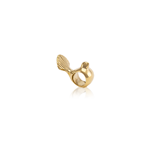 Fantail, gold bead charm from Evolve Inspired Jewellery