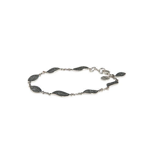 Sterling silver leaf design bracelet, from Evolve Inspired Jewellery