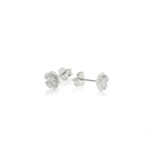Sterling silver stud earrings featuring a buttercup design, from Evolve Inspired Jewellery