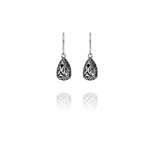 Sterling silver drop earrings meaning love, from Evolve Inspired Jewellery
