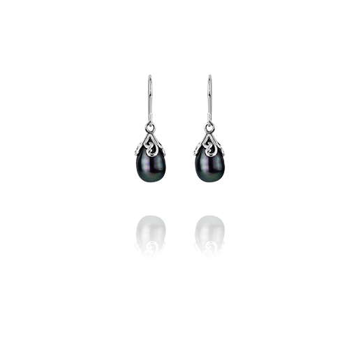 Sterling silver drop earrings featuring a pearl, from Evolve Inspired Jewellery