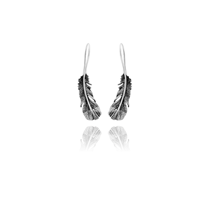 Huia drop earrings made from sterling silver, meaning admired, from Evolve Inspired Jewellery