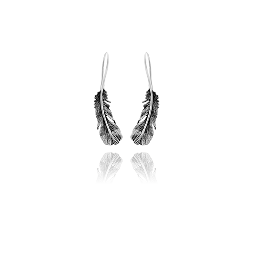 Huia drop earrings made from sterling silver, meaning admired, from Evolve Inspired Jewellery