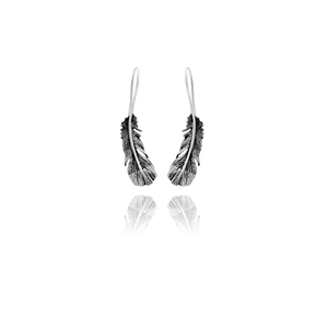Huia drop earrings made from sterling silver, meaning admired, from Evolve Inspired Jewellery
