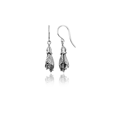 Sterling silver kowhai drop earrings, meaning happiness, from Evolve Inspired Jewellery