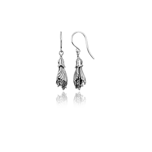 Sterling silver kowhai drop earrings, meaning happiness, from Evolve Inspired Jewellery