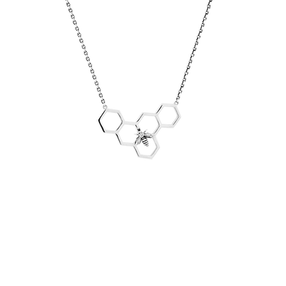 Sterling silver honeycomb design necklace, meaning healing, from Evolve Inspired Jewellery