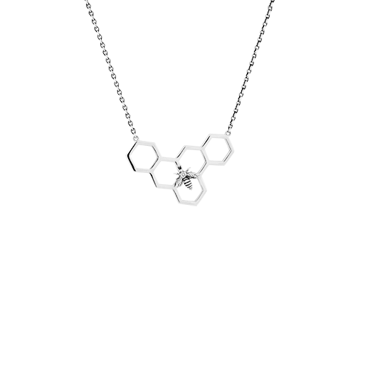 Sterling silver honeycomb design necklace, meaning healing, from Evolve Inspired Jewellery