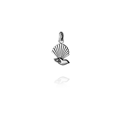 Sterling silver necklace pendant featuring a fantail bird design and cubic zirconia insert, from Evolve Inspired Jewellery