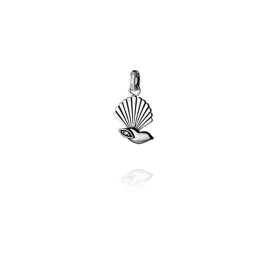 Sterling silver necklace pendant featuring a fantail bird design and cubic zirconia insert, from Evolve Inspired Jewellery