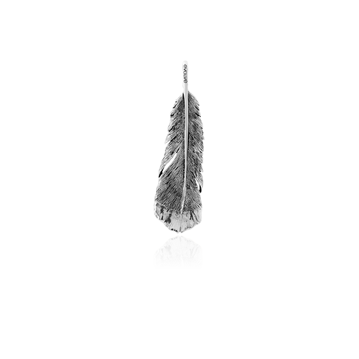 Sterling silver huia feather design necklace pendant, meaning admired, from Evolve Inspired Jewellery