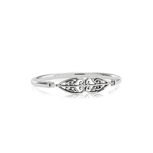 Sterling silver Family Whanau Bangle, size 19cm, from Evolve Inspired Jewellery
