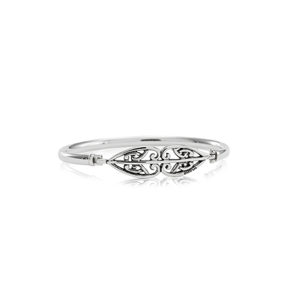 Sterling silver Family Whanau Bangle, size 19cm, from Evolve Inspired Jewellery