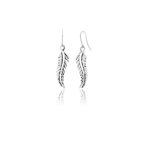 Sterling silver forever fern drop earrings, from Evolve Inspired Jewellery