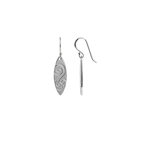 Sterling silver Ocean Spirit drop earrings, meaning energy, from Evolve Inspired Jewellery