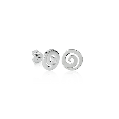 Koru Studs, silver stud earrings meaning harmony from Evolve Inspired Jewellery
