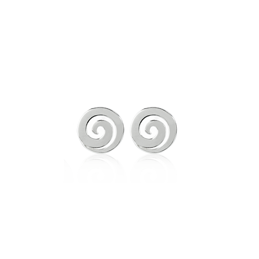 Koru Studs, silver stud earrings meaning harmony from Evolve Inspired Jewellery