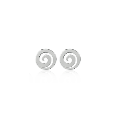 Koru Studs, silver stud earrings meaning harmony from Evolve Inspired Jewellery