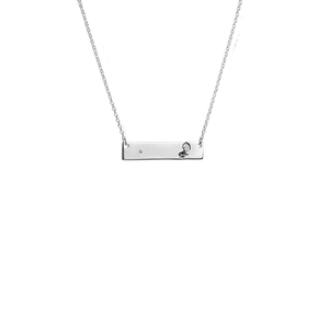 Sterling silver fantail design bar necklace, from Evolve Inspired Jewellery