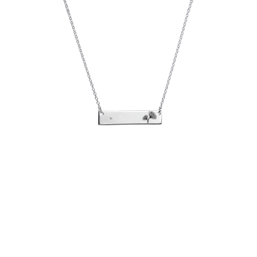 Sterling silver pohutukawa design bar necklace, from Evolve Inspired Jewellery