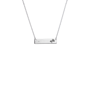 Sterling silver pohutukawa design bar necklace, from Evolve Inspired Jewellery