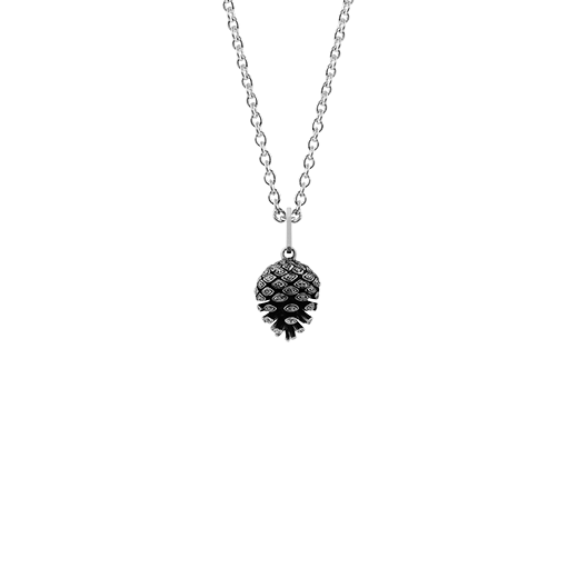 Sterling silver pinecone design necklace, meaning independence and intuition, from Evolve Inspired Jewellery